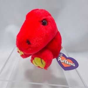 Swibco Puffkins Plush Toy Vintage #6631 Drake DOB 8-21-97 TAGS Red Dragon